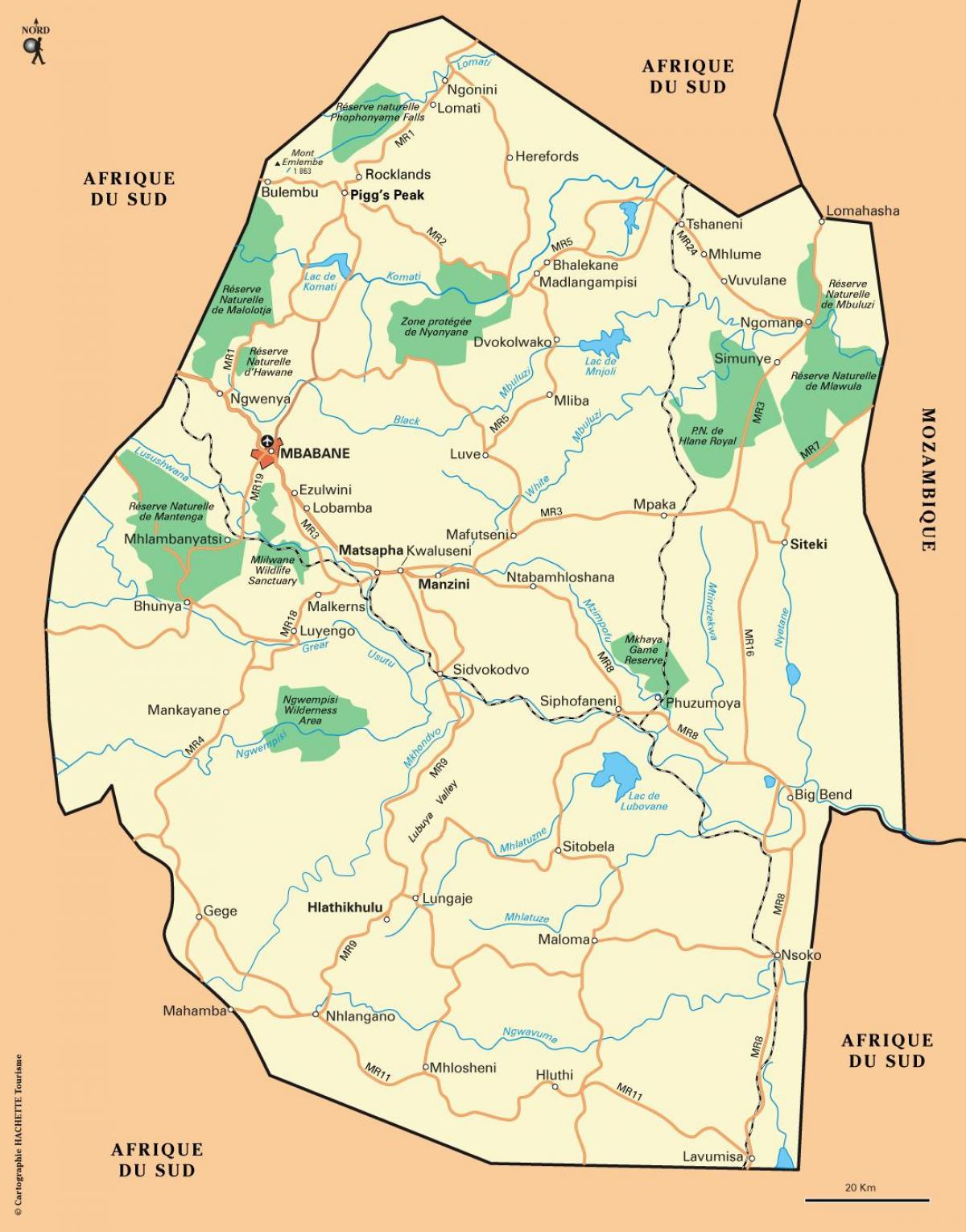 ezulwini-völgy Szváziföld térkép